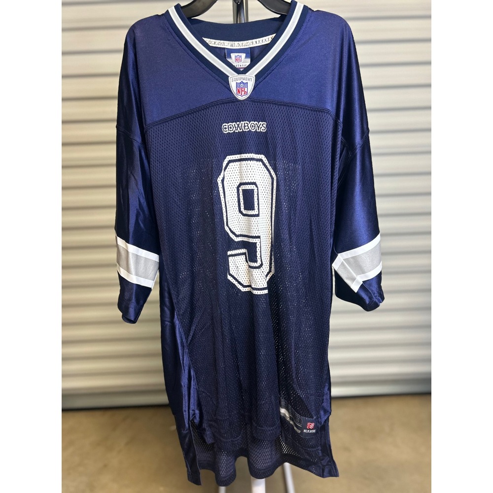 Reebok Jersey Mens L Navy Tony Romo Dallas Cowboys NFL Equipment Authentic Mesh